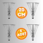 20 Cm Metal 3 Telli Koltuk Ayağı Mobilya Ayağı Ünite Ayağı Konsol Ayağı Puf Berjer Ayağı (4 Adet)
