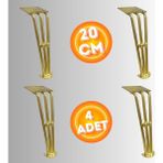 20 cm Metal Boncuklu Koltuk Ayağı Mobilya Ayağı Ünite Ayağı Konsol Ayağı Puf Berjer Ayağı (4ADET) - Gold