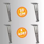 20 Cm Metal Boncuklu Koltuk Ayağı Mobilya Ayağı Ünite Ayağı Konsol Ayağı Puf Berjer Ayağı (4Adet)