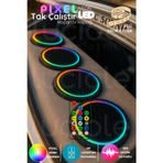 20 Cm Sese Duyarlı Neon Pixel Led Hoparlör Kapağı – Argb Işık Efektli, Rf Kumandalı, 4’lü Set, 12v