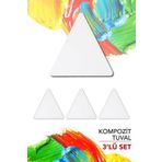 20 Cm Ucgen Pres Kompozit Tuval 3Lu Set