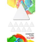 20 cm Üçgen Pres Kompozit Tuval 9'lu Set