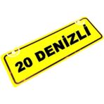 20 DENİZLİ Yazılı Sarı Dekor Plaka Sök Tak Pratik yeni nesil