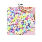 20 gr (100 adet) Şeker Rengi Akrilik Kalp Boncuklar Renkli Karışık Plastik Pastel Boncuklar Ara Boncuk Kalp Şekilli Kolye Bilezik için