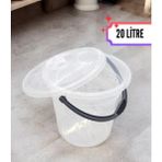 20 Litre Çok Amaçlı Kova – Şeffaf Kapaklı, Dayanıklı Plastik