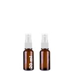 20 ml Kapaklı Sprey Şişesi 20 Cc Fısfıs Kolonya Dezenfektan Cam Şişe 2 Adet (Amber Şişe | Beyaz Sprey, 20 ml)