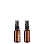 20 ml Kapaklı Sprey Şişesi 20 Cc Fısfıs Kolonya Dezenfektan Cam Şişe 2 Adet (Amber Şişe | Siyah Sprey, 20 ml)