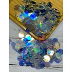 20 mm Pul Çanta, Supla, Patik Pulu 25 gr Hologram Aynalı Pul - Gümüş - Renkli