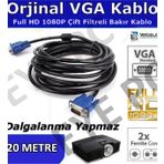 20 MT VGA TO VGA 15 PİN KABLO GÖRÜNTÜ AKTARIM TV PC MÖNİTÖR