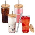 20 Oz Araba Saman Süt çayı, Ahşap kapaklı Cam Fincan, Soğuk Içecek Fincanı, Cam Meyve Suyu şişesi, Kapak Ve Pipetli Cam Bardak, Için Vintage Camlar Bardak, Meyve Suyu, Içecekler
