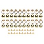 20 Set Perçin Ve Vida Seti, Çekme halkası Ve 7.5mm vidalı 14mm Yuvarlak çan Perçinleri, çinko Alaşım Ve Demir Malzeme, çanta Perçinleri Deri el sanatları Ve Süslemeler Için (GOLD)