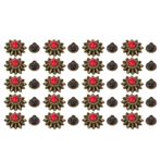 20 Set Vintage Perçinler, Metal Conchos tokaları Papatya Dekoratif Conchos tokaları Turkuaz Simülasyon Alaşım Düğmeleri Deri Için (BLACK) (kırmızı)