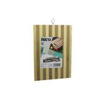 20 X 30 X 1.4CM BEYAZ ÇİZGİLİ AHŞAP BAMBU KESİM PANOSU - KESME TAHTASI METAL KULPLU (4604)