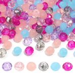200 adet 8mm kristal cam Facted yuvarlak boncuk takı bilezik yapımı için, Briolette cam ara boncuk el sanatları için delikli boncuklar, süsler için gevşek değerli taşlar rüzgar çanları Suncatcher