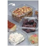 200 Adet Kullan At Tek Kullanımlık Plastik Kapaklı Kase 1000 gr Sızdırmaz Plastik Kap 1 kg