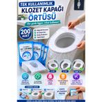 200 Adet Tek Kullanımlık Klozet Kapağı Örtüsü Hijyenik Seyahat Tipi Tuvalet Koruyucu Kılıf Seti