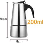 200 ml Paslanmaz Çelik Cezve Mocha Espresso Latte Percolator Soba Kahve Makinesi Pot Percolator Içecek Aracı Cafetiere Latte Soba (Yurt Dışından) - Renkli - Coffee Pots