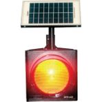 200 mm Power Ledli Güneş Enerjili Flaşör, Solar Çakar Lamba - Sarı Ledli
