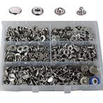 200 Set Metal Nikel Paslanmaz 15 MM Çıt Çıt Düğme ve Çakım Kalıbı