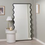200 x 80 cm Kıvrımlı Ahşap Çerçeveli Boy Aynası