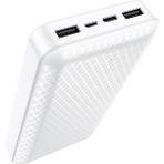 20000MAH 74WH, Dual USB Output, Usb-C Input ve Micro USB Input Güç Bankası Powerbank iPhone ile Uyumlu Şarj Seviyesi LED Gösterli Kompak ve Modern Tasarım BJ3A - Beyaz