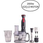2000W Çok Amaçlı Mutfak Robotu Buz Kırma Fonksiyonlu Siyah - Ahşap