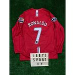 2008 Sezonu Nostalji Cristiano Ronaldo Manchester United Uzun Kol Nostalji Forma / Retro Ronaldo Kırmızı Renk Forma - XL