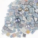 200g Düzensiz Kristal Mozaik Cam Fayans, El Sanatları için, Karışık Renkli Küçük Mozaik Cam Parçaları DIY Hobiler Çocuklar Ev Dekorasyonu için (Gri)
