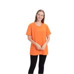 200G Penye Pamuk Yuvarlak Yaka Tişört Beyaz Kısa Kollu Erkek ve Kadın Bol Tek Renk Trend Her Biriyle Uyumlu Çift Üstleri, Turuncu, 3XL Short