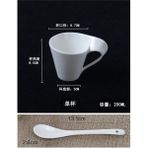 200ML Avrupa Dalga Porselen Kahve Fincanı ve Tabağı Seti Beyaz Seramik 90ML/130ML/200ML300ML Kahve Fincanı Kahvaltı Tatlı Kupa Ev Dekor (Yurt Dışından) - 1 Adet - Renkli - 1 lt