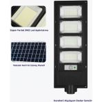 200W 528 LED Solar Güneş Enerjili Sokak Armatürü 3 Modlu Hareket Sensörlü Uzaktan Kumandalı HL-5153 - Siyah