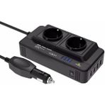 200W Araba Güç Çevirici Dc 12V Ac 220V Dönüştürücü 2 Ac Çıkışlı 4 USB Bağlantı Noktası Açma/kapatma Anahtarı Koruma Telefon Dizüstü Bilgisayar Için Taşınabilir Araç Şarj Adaptörü Elektrik