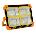 200W Güneş Enerjili Portatif Solar LED Projektör | IP66 Su Geçirmez, 4 Işık Modu, 2200 Lümen, Taşınabilir Şarjlı Lamba | Kamp, Bahçe, Sokak Aydınlatması K2LED