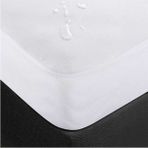 200X200 cm Çift Kişilik Battal Boy Fitted Geçmeli Sıvı Geçirmez Alez Pamuklu Yatak Koruyucu - Beyaz - 200 x 200 cm