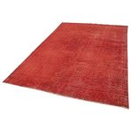 200x290 cm Geometrik Halı Kırmızı Geometrik Yün El Dokuma Modern Geometrik Etnik Eskitme Desenli Boho Oturma Odası Salon Yolluk Koridor Mutfak Halısı