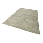 200x294 cm Kareli Kilim Bej Kareli Yün El Dokuma Modern Geometrik Etnik Eskitme Desenli Boho Oturma Odası Salon Yolluk Koridor Mutfak Halısı