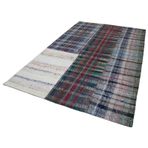 200x300 cm Kırk Yama Kırmızı Yama Pamuklu Yün El Dokuma Modern Geometrik Etnik Eskitme Desenli Boho Oturma Odası Salon Yolluk Koridor Mutfak Halısı