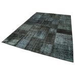 200x300 cm Kırk Yama Siyah Yama Pamuklu Yün El Dokuma Modern Geometrik Etnik Eskitme Desenli Boho Oturma Odası Salon Yolluk Koridor Mutfak Halısı