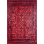 200x300 cm Kiselyovsk Kırmızı Madalyon Yün El Dokuma Modern Geometrik Etnik Eskitme Desenli Boho Oturma Odası Salon Yolluk Koridor Mutfak Halısı