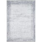 200x300 cm Warangal Gri Çerçeveli Yün El Dokuma Modern Geometrik Etnik Eskitme Desenli Boho Oturma Odası Salon Yolluk Koridor Mutfak Halısı