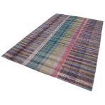 200x302 cm Kırk Yama Kırmızı Yama Pamuklu Yün El Dokuma Modern Geometrik Etnik Eskitme Desenli Boho Oturma Odası Salon Yolluk Koridor Mutfak Halısı