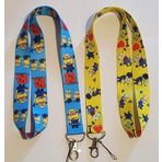 2017 Set Despicable Me Minions Lanyards Anahtarlık ID MP3 Rozet Tutucu Mavi ve Sarı, Çok renkli, Large