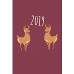 2019: Planer Mit Verschiedenen Kalender, Organizer, To Do Liste, Kontakte Mit Llama Cover