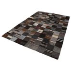 201x300 cm Kırk Yama Siyah Yama Pamuklu Yün El Dokuma Modern Geometrik Etnik Eskitme Desenli Boho Oturma Odası Salon Yolluk Koridor Mutfak Halısı