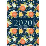 2020 Weekly Diary: January 1, 2020 to December 31, 2020: Portable Format Weekly & Monthly View Planner, Organizer & Diary: Orange & Mint Flowers 451-0