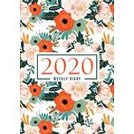 2020 Weekly Diary: January 1, 2020 to December 31, 2020: Portable Format Weekly & Monthly View Planner, Organizer & Diary: Orange Mint & White Flowers 454-1