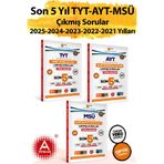 2021-2022-2023-2024-2025 AYT-TYT ve MSÜ sınavları Çıkmış Sorular Seti A Yayınları Son 5 Yıl Tıpkı Basım 2026 Model 15 adet Sınav Kitapcığı Optik formlu ve Video Çözümlü
