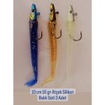 2023 Model Levrek-Çinekop-Lüfer-Kofana-Turna-Baracuda Silikon Balık Seti ( 10 cm 10 gr 3'lü Set )
