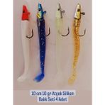 2023 Model Levrek-Çinekop-Lüfer-Kofana-Turna-Baracuda Silikon Balık Seti ( 10 cm 10 gr 4'lü Set )