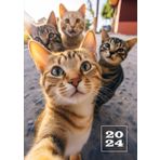2024: Agenda Semanal Con Horas | Formato Grande A4 | Semana Vista con Horario | Planificador Professional Para Citas | Weekly Planner Timer | Calendario Organizador Anual | gatos graciosos